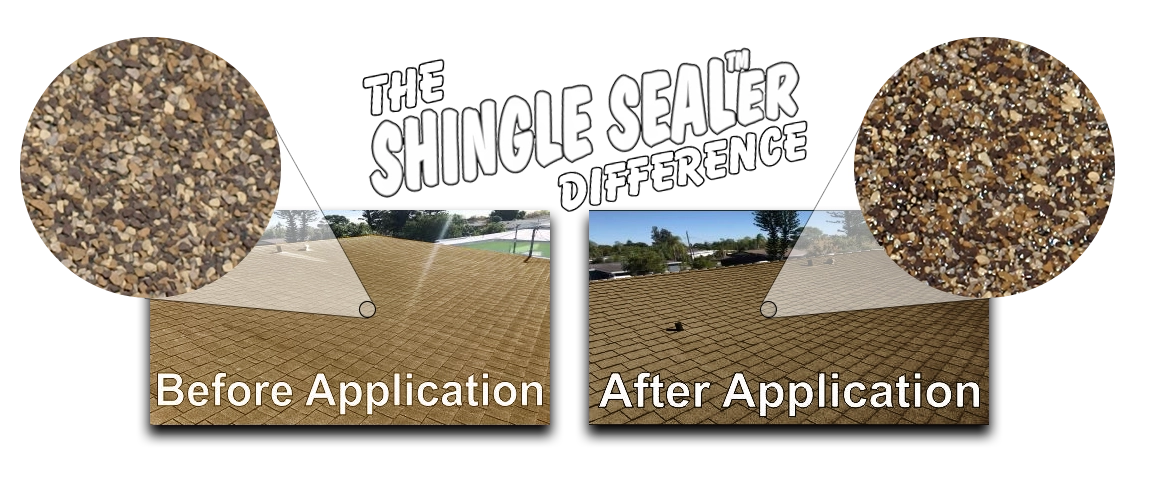 before and after shingle sealer application