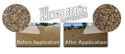 before and after shingle sealer application